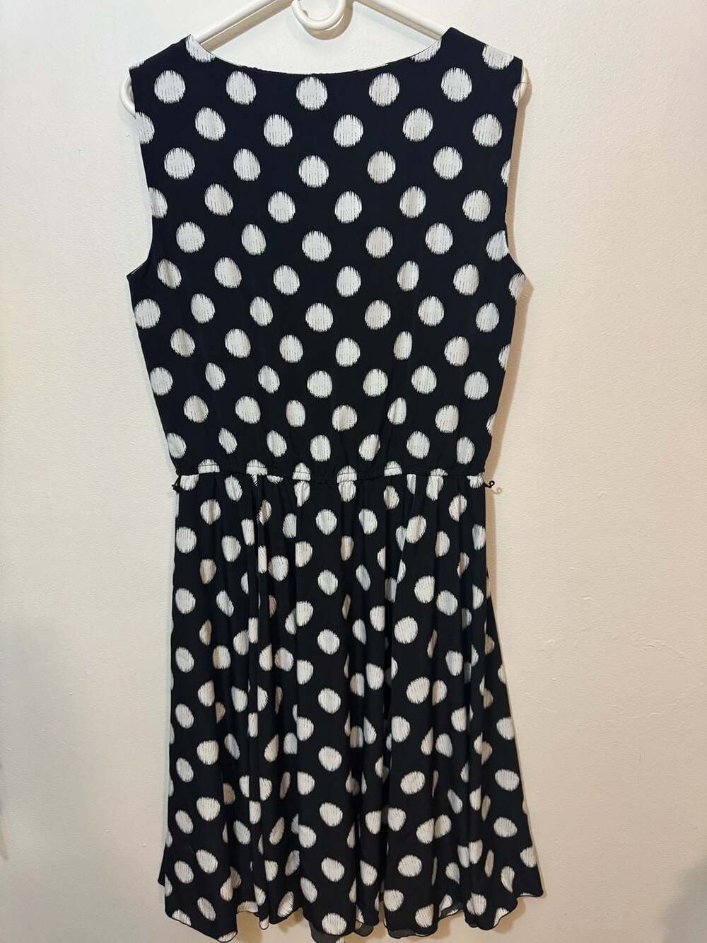 Alfani Sleeveless Black and White Polka Dot Fit and Flare Dress Size 14 - Picture 2 of 4